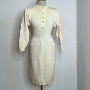 St John Vintage Wool Winter White Dress